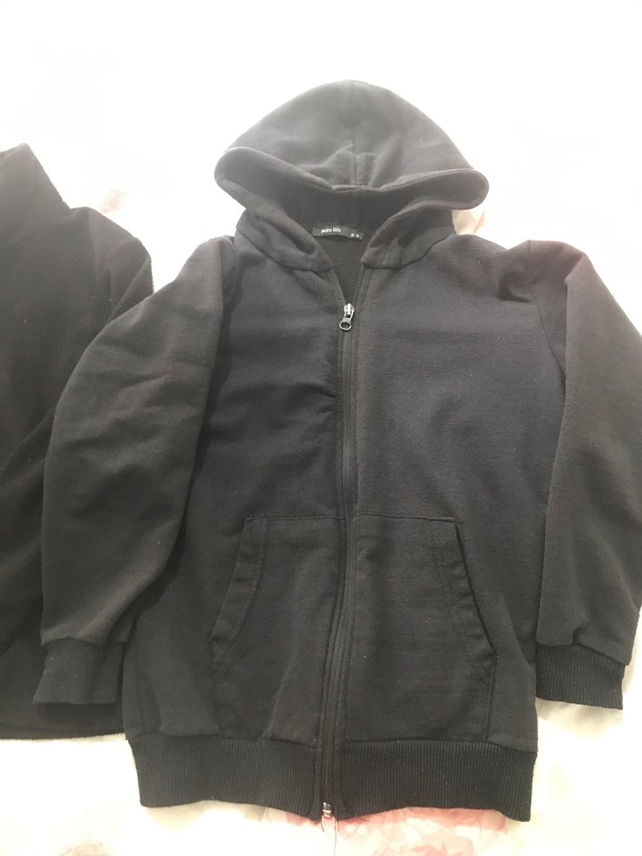 Erkek Çocuk Siyah Fermuarlı Sweatshirt ve Ceket - Görsel 3