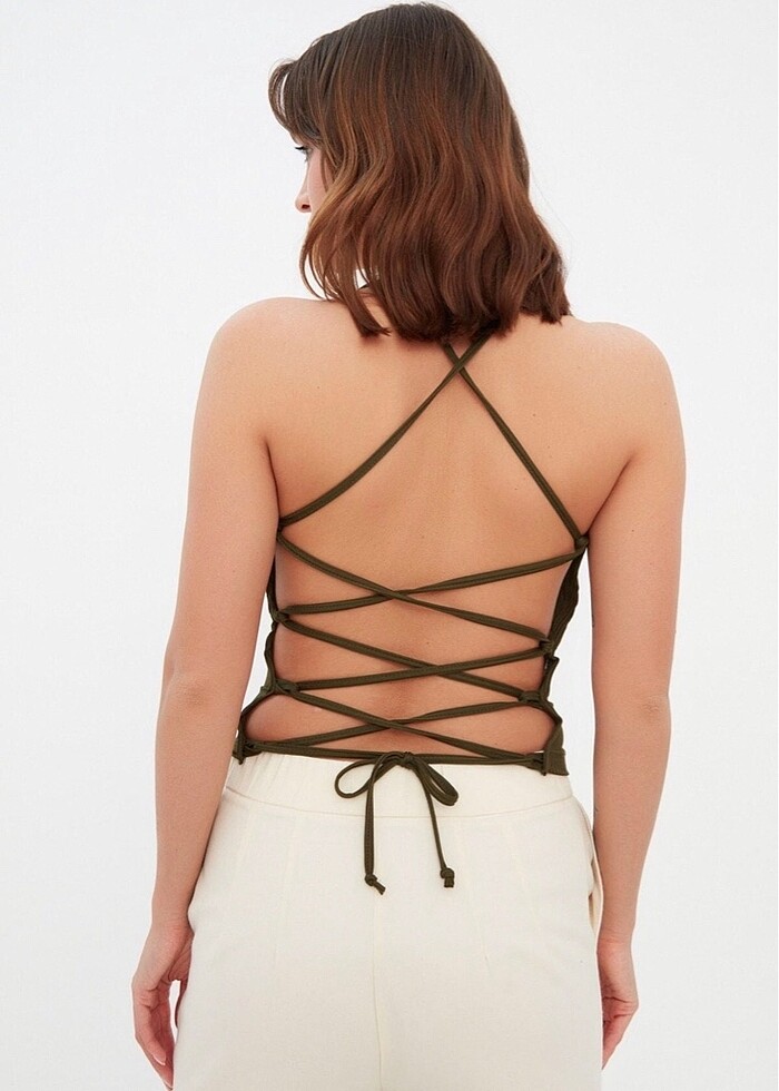 Askılı sırt dekolteli örme atlet - Görsel 2