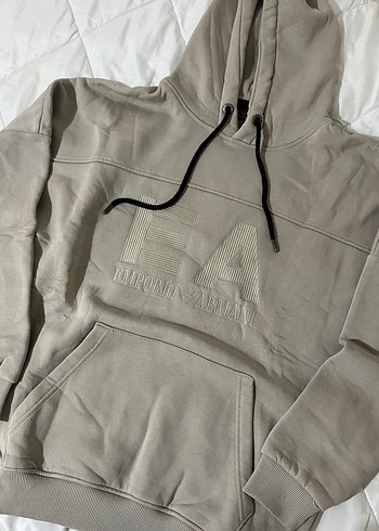 Armani Ekru Kapusonlu Sweatshirt