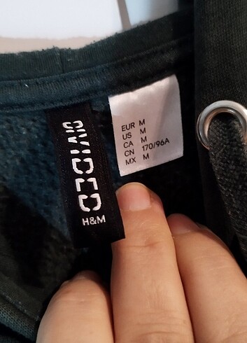 m Beden H&M marka kapşonlu sweatshirt pamuklu 