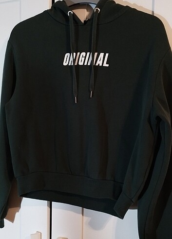 H&M marka kapşonlu sweatshirt pamuklu 