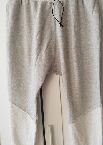 şalvar tarz Gri Erkek Pamuklu Rahat Kesim Eşofman Altı - Görsel 5
