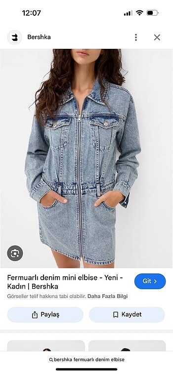 s Beden Bershka denim elbise