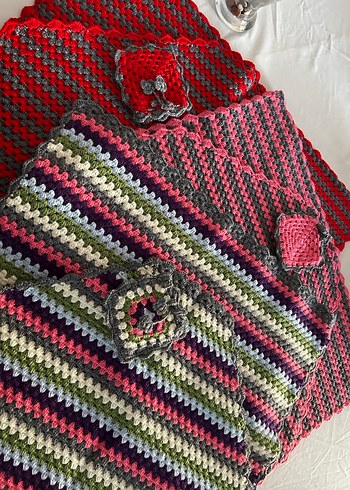 Çok Renkli Çizgili Örgü Seccade - Görsel 3