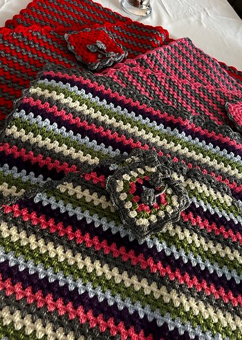 Çok Renkli Çizgili Örgü Seccade - Görsel 4
