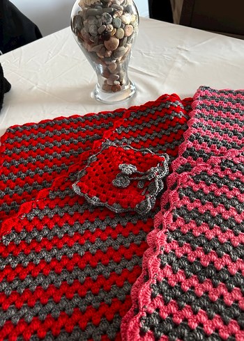 Çok Renkli Çizgili Örgü Seccade - Görsel 2