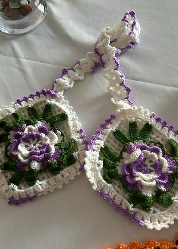 Renkli Örgü Tutacak Modeli - Görsel 2