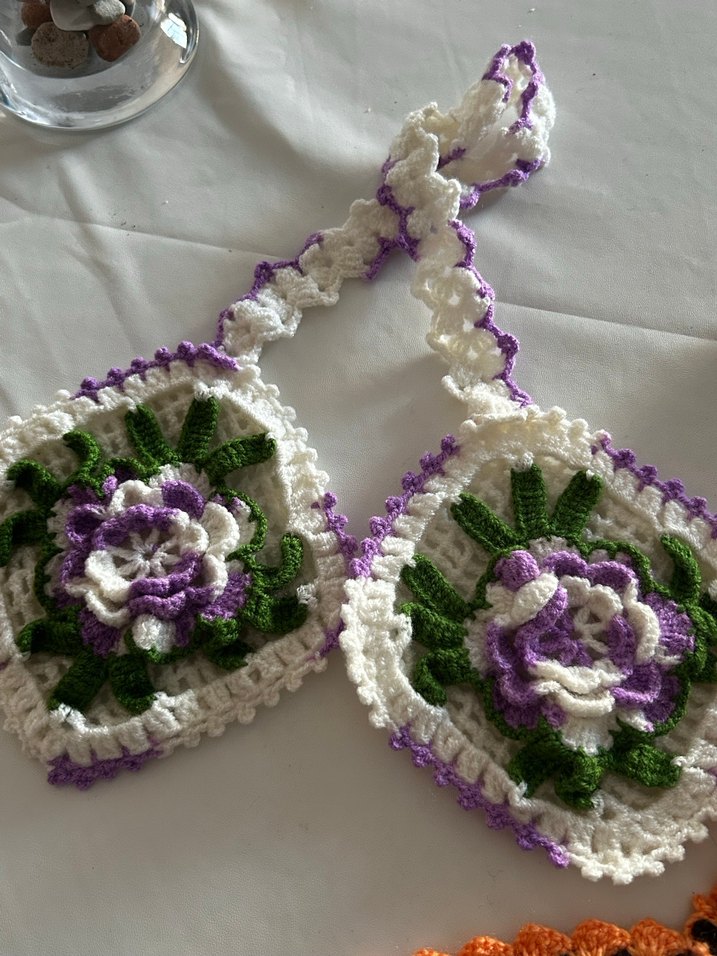 Renkli Örgü Tutacak Modeli - Görsel 2