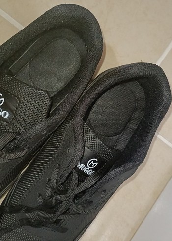 Muggo Siyah Ortopedik Kadın Spor Ayakkabı - Görsel 13