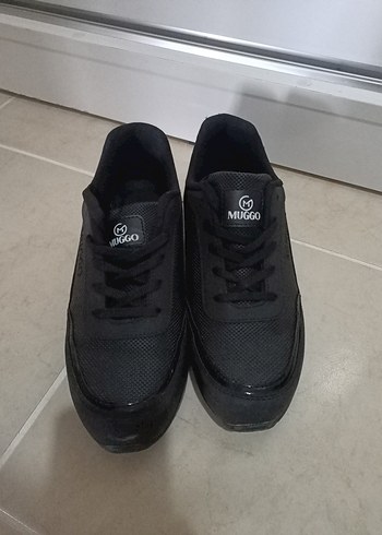 Muggo Siyah Ortopedik Kadın Spor Ayakkabı - Görsel 3