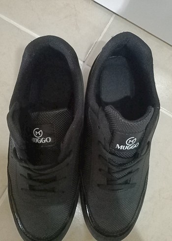 Muggo Siyah Ortopedik Kadın Spor Ayakkabı - Görsel 8