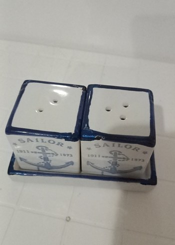 Mavi Denizci Desenli Tuzluk ve Biberlik Seti - Görsel 2