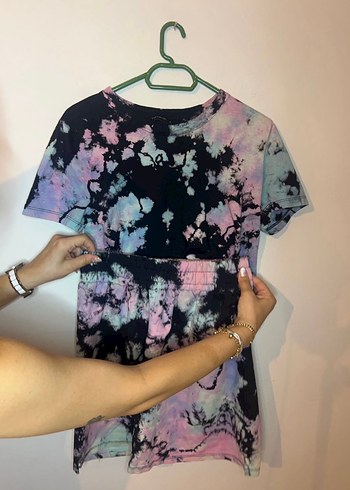 Trendyol & Milla Kadın Çok Renkli Tie-Dye Mini Etek takım