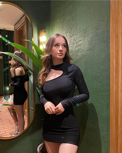 tek kollu mini elbise