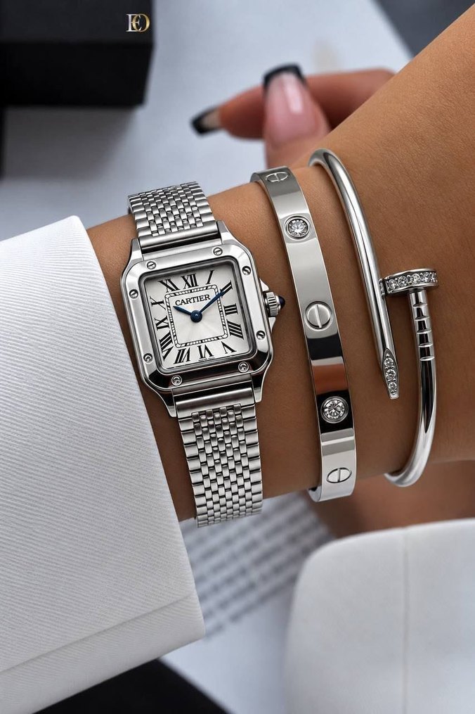 Cartier Siyah Kare Kol Saati — görsel 8/11
