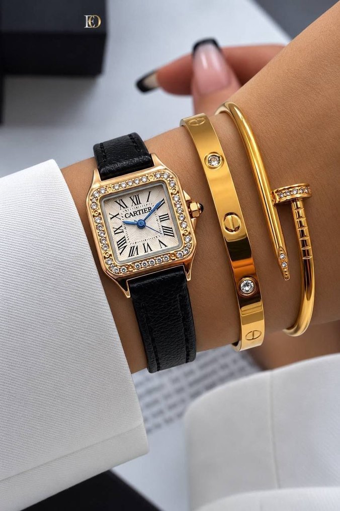Cartier Siyah Kare Kol Saati — görsel 5/11