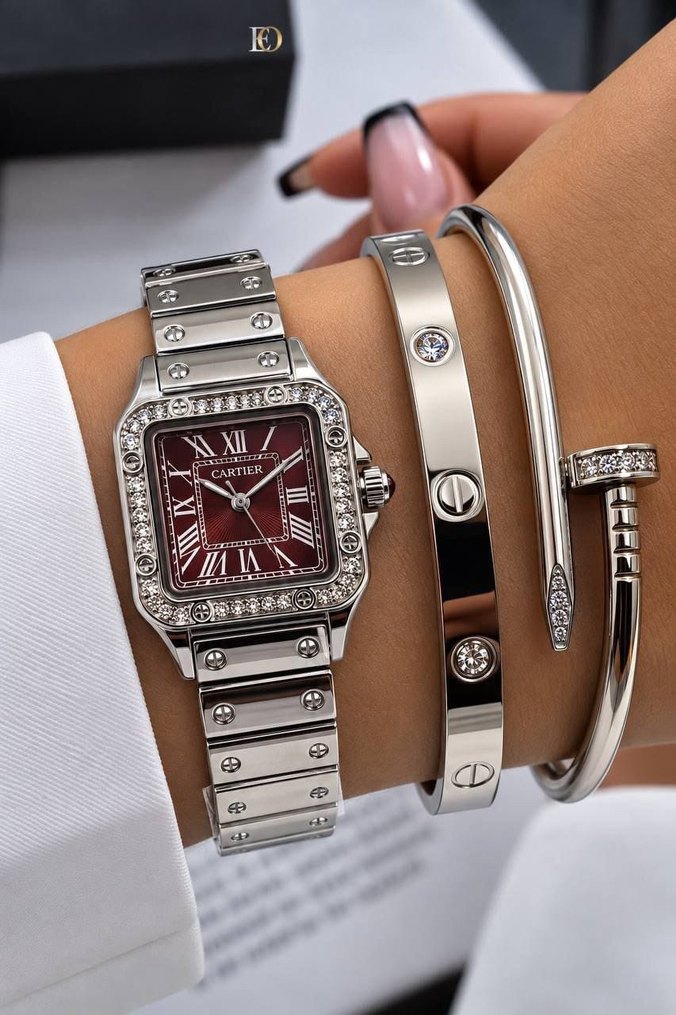 Cartier Siyah Kare Kol Saati — görsel 10/11