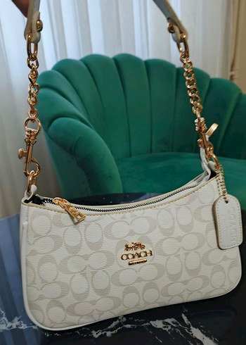 Coach Ekru Monogramli Zincir Askili Canta