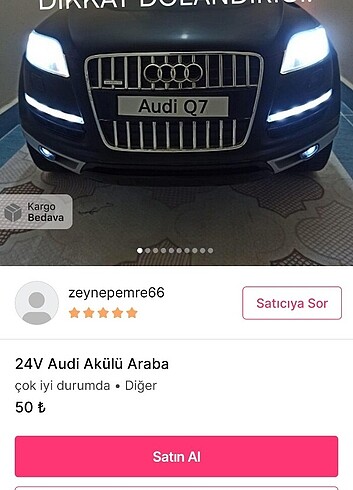 24V AUDİ AKÜLÜ ARABAİLANI DOLANDIRICIDIR!