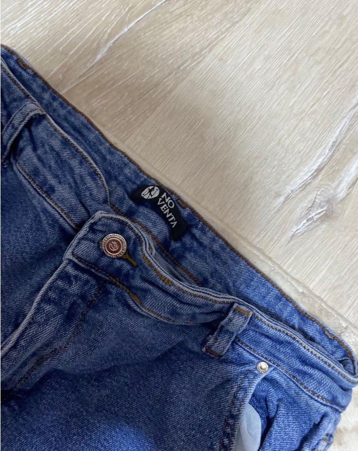Yüksek Bel Mavi Denim Kargo Pantolon  sıfır — görsel 3/5