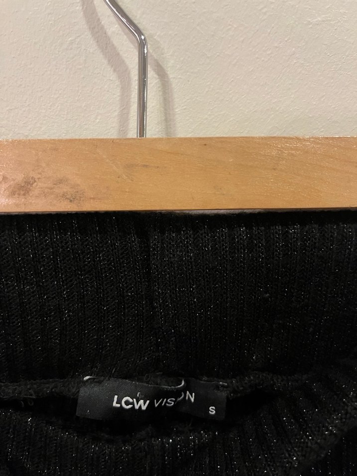 Siyah simli Kadın  Pantolon - Görsel 3