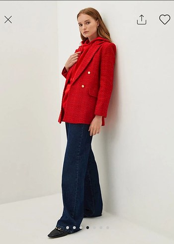 LC Waikiki Klasik Kırmızı Kadın Blazer Ceket