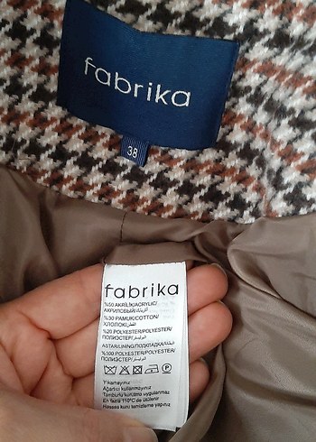 38 Beden kahverengi Renk Düğmeli Kahverengi Ekose Kadın Blazer