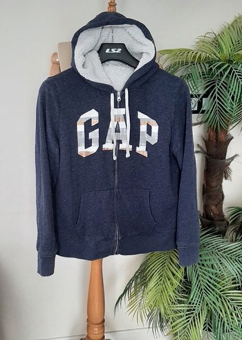 Gap GAP Baskılı Mavi Fermuarlı Sweatshirt