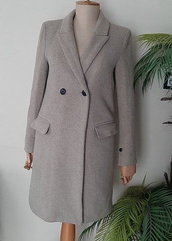 xs Beden %50 Yünlü Bej Kadın Kaban