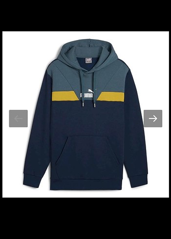 Mavi ve Gri Kapüşonlu Erkek Sweatshirt