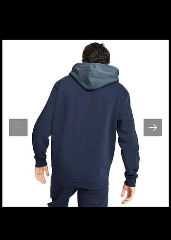 m Beden Mavi ve Gri Kapüşonlu Erkek Sweatshirt