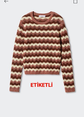 Bohem Dalga Desenli Örgü Kadın Kazak
