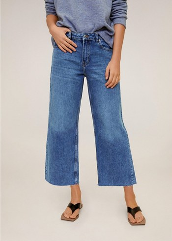 Lacivert Salaş Midi Denim Kadın Jean