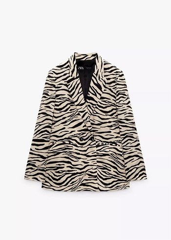 Kadın Zebra Desenli Blazer
