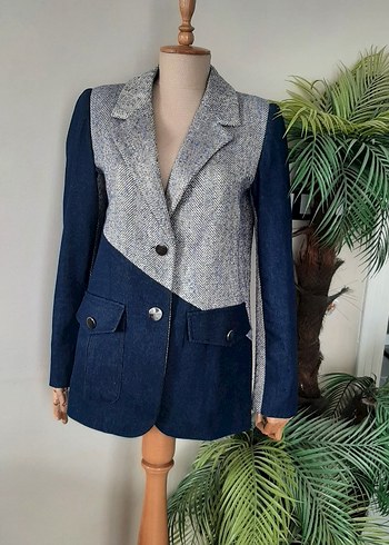 Beymen Düğmeli Kısa Kesim Denim Kadın Blazer