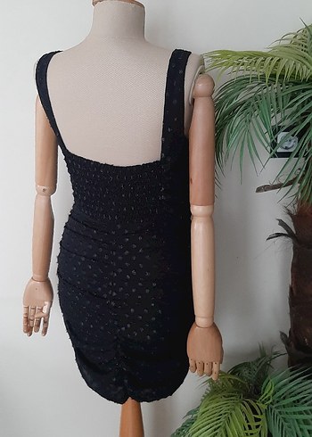 Siyah Drapeli Mini Abiye Elbise - Görsel 9