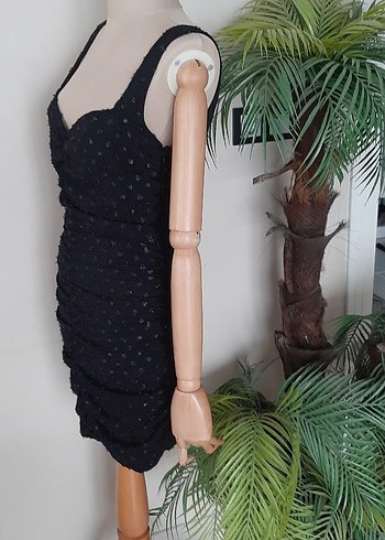 Siyah Drapeli Mini Abiye Elbise - Görsel 7