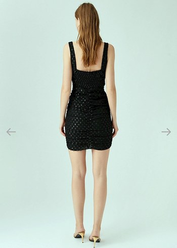 Siyah Drapeli Mini Abiye Elbise - Görsel 3