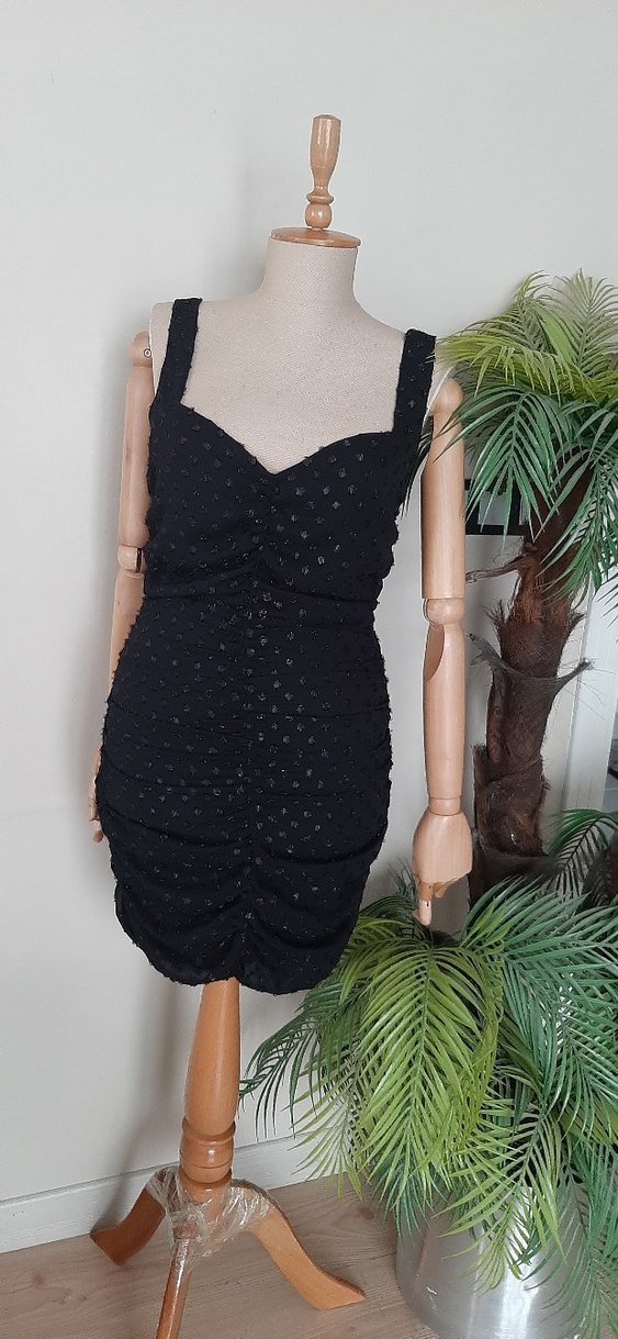 Siyah Drapeli Mini Abiye Elbise - Görsel 5