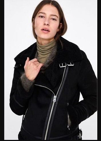 xs Beden siyah Renk Zara tertemiz biker süet mont
