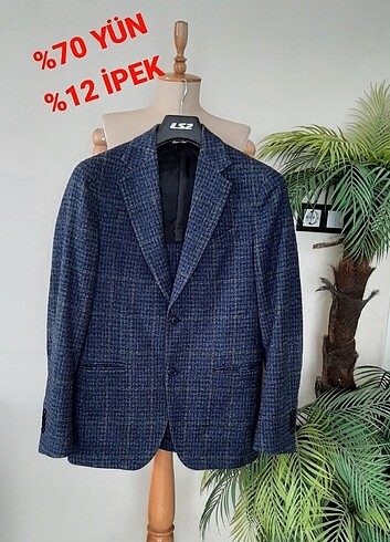 Orjinal vakko yün ipek keten karisimli blazer 