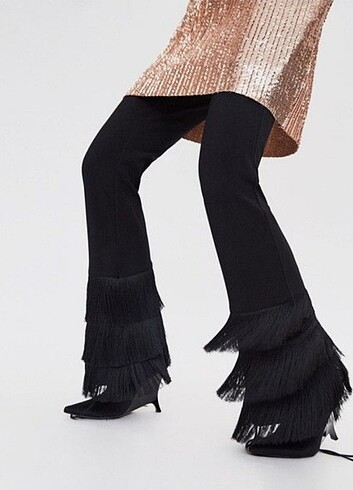 Zara Zara yüksekbel püskül detayli pantolon 