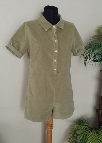 Kadın kadife Mini Tulum Kısa Kollu - Görsel 3