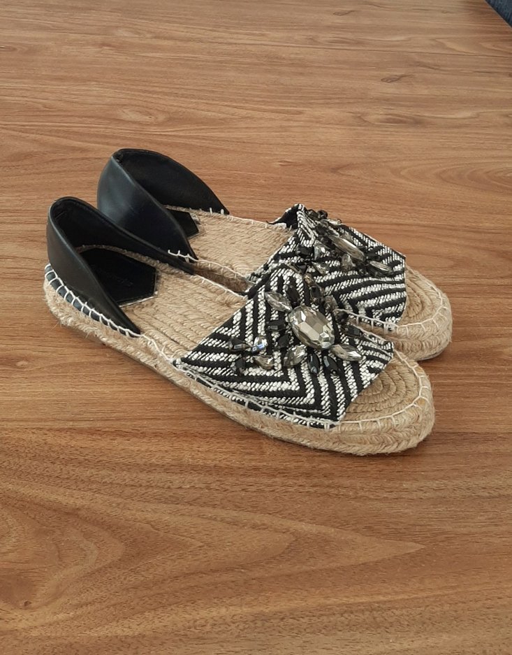 Boncuk Detaylı Zebra Desenli Dolgu Topuklu Espadril - Görsel 3