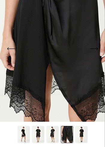 Siyah Drapeli Midi Gotik Elbise - Görsel 8