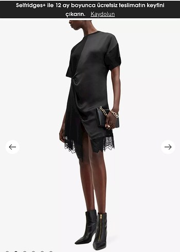 Siyah Drapeli Midi Gotik Elbise - Görsel 5