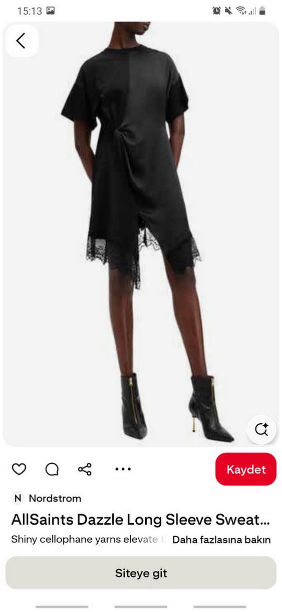 Siyah Drapeli Midi Gotik Elbise - Görsel 3