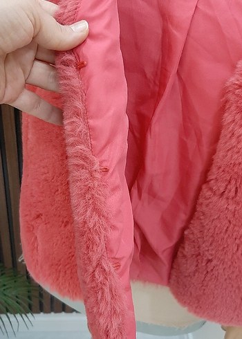 Kızlar için Pembe Peluş Yelek - Görsel 8