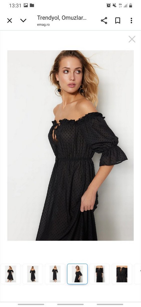 Siyah Puantiyeli Volanlı Uzun Straplez Elbise - Görsel 3