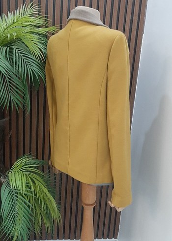 Düğmeli Bej Mini Kadın Kaban - Görsel 8